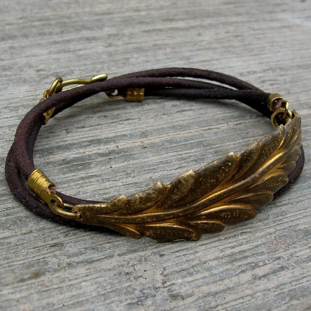 Greek leather wrap bracelet